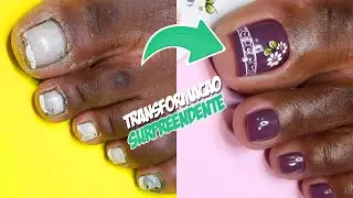COMO FAZER UNHA DO PÉ DECORADA (ASSUSTADOR)