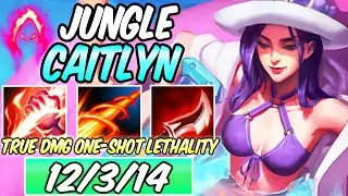*ULTIMATE ONE-SHOT* CAITLYN JUNGLE FULL LETHALITY DARK HARVEST | New 40% CDR Build & Runes | FULL AD