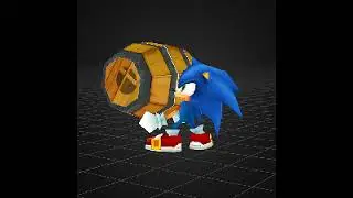 Super Smash Bros. DS Concept - Sonic Carrying a Barrel  #supersmashbros #blender #nintendo  #sonic