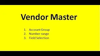 Vendor Master Config