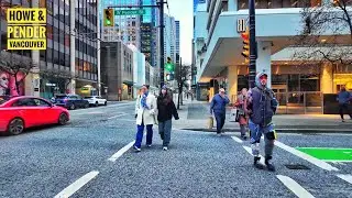 Vancouver Walk 🇨🇦 - Howe St, Canada Place to Robson Square