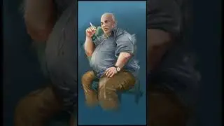 Digital Time-Lapse Paintings - Painting Fat Man In Digital Oil Paint Rebelle 7
