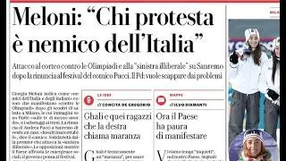 RASSEGNA STAMPA 9 FEBBRAIO 2026. QUOTIDIANI NAZIONALI ITALIANI  PRIME PAGINE DEI GIORNALI DI OGGI