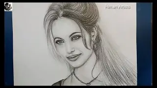 Anjelina Jolie Drawing step by step || Sketch Anjelina Jolie || Art video