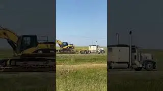 Peterbilt 379 with CAT excavator! Oversized load