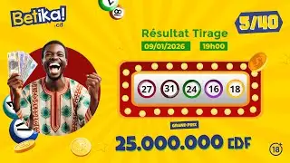 Tirage Soir Betika Loto, 09 jan 2026
