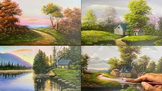 4 Beautiful Acrylic Landscape Paintings Compilation | Relaxing Scenery Art Tutorial | LDL ART