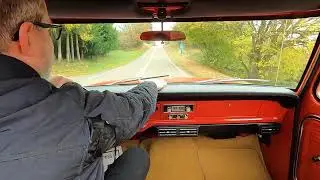 1967 F100 Rangoon Red Driving