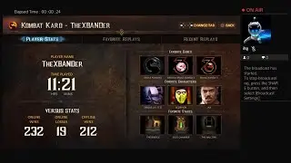 TheXBANDer's Live PS4 Broadcast 11-11-25 online matches MK Legacy Kollection
