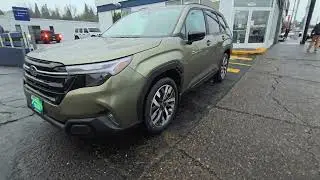2026 Subaru Forester Touring in Autumn Green Metallic with Brown Leather Interior 