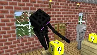 Monster School   LUCKY BLOCK CHALLENGE   Minecraft Animation(откривание лаки блоков челенжд