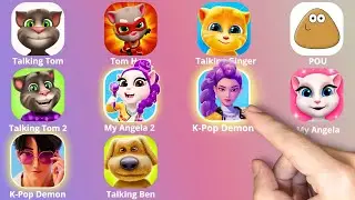 Talking Tom,KPop Demon Hunters,Roblox,Talking Tom Heroes,Talking Angela,Tom Gold Run,Talking Ben,POU