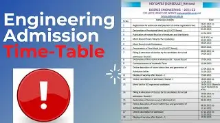 Engineering Admission Time Table (Key Dates Degree Engineering 2022-23)