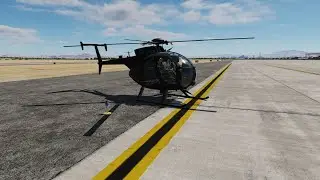 Short flight in freeware AH-6J/MH-6J Little Bird helicopter (DCS World)