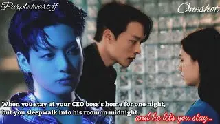 When she sleep walks into her cold CEO boss's room,he had a crush on her - //J.JK oneshot//.