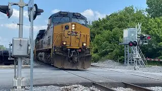 CSXT yard job moves cars around the yard in Brunswick, Md on 06:29:24