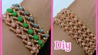 Como Hacer Pulsera de CRISTALES y MOSTACILLAS. Tutorial paso a paso