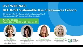 Draft Criteria for Sustainable Use of Resources Webinar