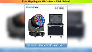 LED Beam+Wash Big Bees Eyes 19x40W RGBW Zoom Moving Head Lighting DJ Disco Christmas Lights