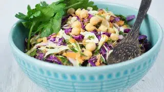 Cabbage, Chickpea & Spring Herb Salad In Curry Dressing