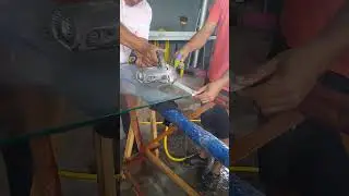 cortando vidro multilaminado