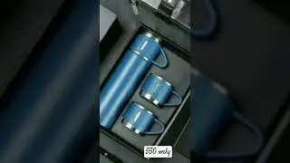 Stainless Steel Vacuum Flask Set with 3 Steel Cups Type:  Thermos & Flasks Material:  Stainless