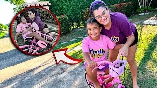 ENSINAMOS NOSSA FILHA A ANDAR DE BICICLETA SEM RODINHAS *ela caiu?@ThallyeLeo