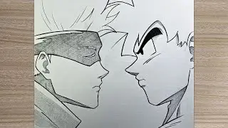 How to Draw Gojo vs Goku | Easy Anime Battle Scene Tutorial
