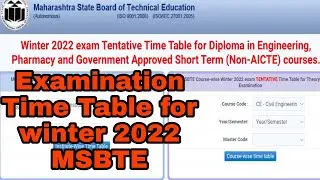 msbte time table 2022_23