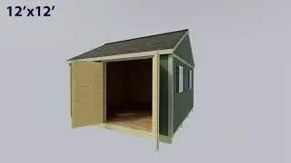 Best Barns Backyard Basecamp 12x12 Shed Kit - Offset or Centered Gable Door or Eave-side Barn Door
