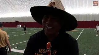 ASU wide receiver coach Hines Ward after Day 1 of ASU preseason camp (07/30/2025)