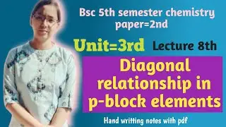 Diagonal relationship in p-block elements in hindi|BSc 5th semester chemistry #viral#shorts👍☺️