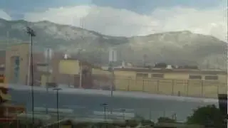 Thunderstorm over Manzano High School and Manzano Mountains - Albuquerque, NM