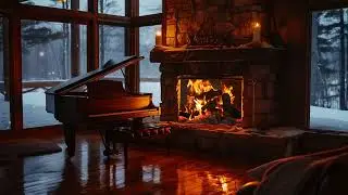 Hearthside Melodies | Warm Fireplace Piano Ambience for Relaxation, Focus, Study and Sleep