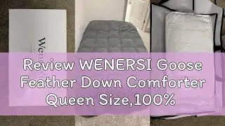 Review WENERSI Goose Feather Down Comforter Queen Size,100% Organic Cotton Duvet Insert,All-Season L