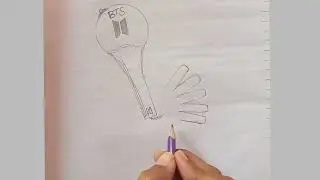 How to draw BTS army bomb drawing 💜|bts light stick drawing