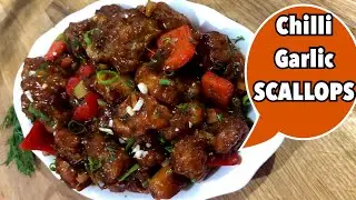CHILLI GARLIC SCALLOPS|Kung Pao Scallops Chinese stir fry recipe|Hot and spicy Scallops recipe| sea