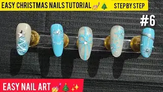 Easy Christmas Nail Art step-by-step tutorial ✨️ 💅🎄 || Nail Art || part  #6 Christmas nails 