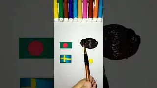 colour mixing of flags 🇸🇪🇧🇩!!#subscribe #search #satisfying