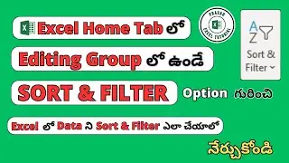 Sort & Filter in Ms Excel in Telugu | How to Sort Data and Filter Data in Excel | Excel Tutorial