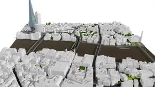 3D Model of London - 1 km square with Level 4 3D Model of The Shard