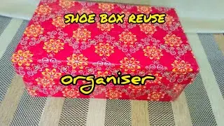 waste cardboard box reuse,How to make organizer from shoe box, Organiser Box with paper 🎁