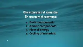 Characteristics of an Ecosystem in Hindi /Urdu Biotic/Abiotic components flow of energy / materials😀