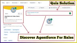 Discover Agentforce for Sales | Agentforce for Sales: Quick Look | Quiz Solution