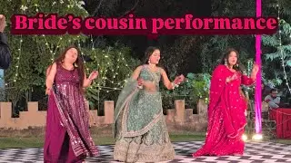 Bride&rsquo;s cousin sisters Sangeet performance | Best Sangeet group dance | Group wedding Mashup