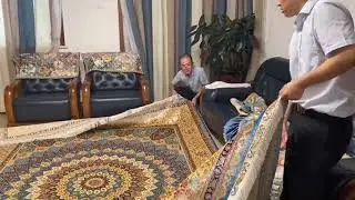 Placing hand-knotted traditional Persian carpet interior Persian rug bathroom oriental