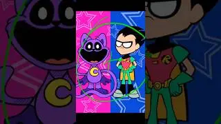 Teen Titans GO Robin transforms Smiling Critters Catnap #Catnap #smilingcritters #shorts #mixing