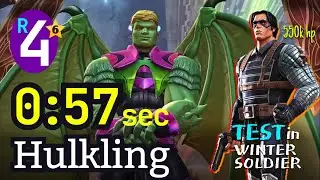 6* Hulkling 4 Rank, No boost 57 sec | ROL - Winter Soldier 550k hp #mcoc