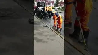 ОШАЛЕТЬ! ШОК-контент! В Москве собянин моет бордюры соляной кислотой ☠☠☠ HCl ☠☠☠ Надышался парами.