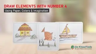 Draw Elements With Number 4 Using Paper, Colors & Imagination